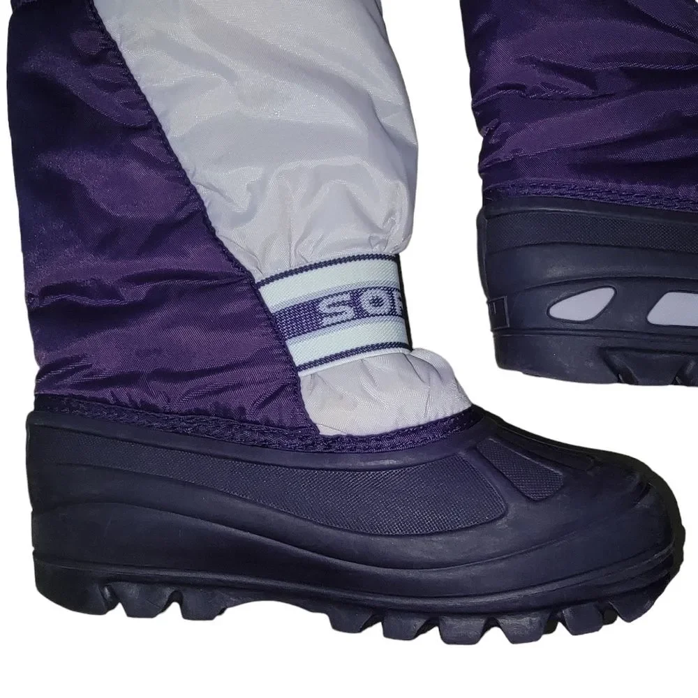 SOREL Cub Two Tone Purple Insulated Pull On Waterproof Rain Snow Boot size 4